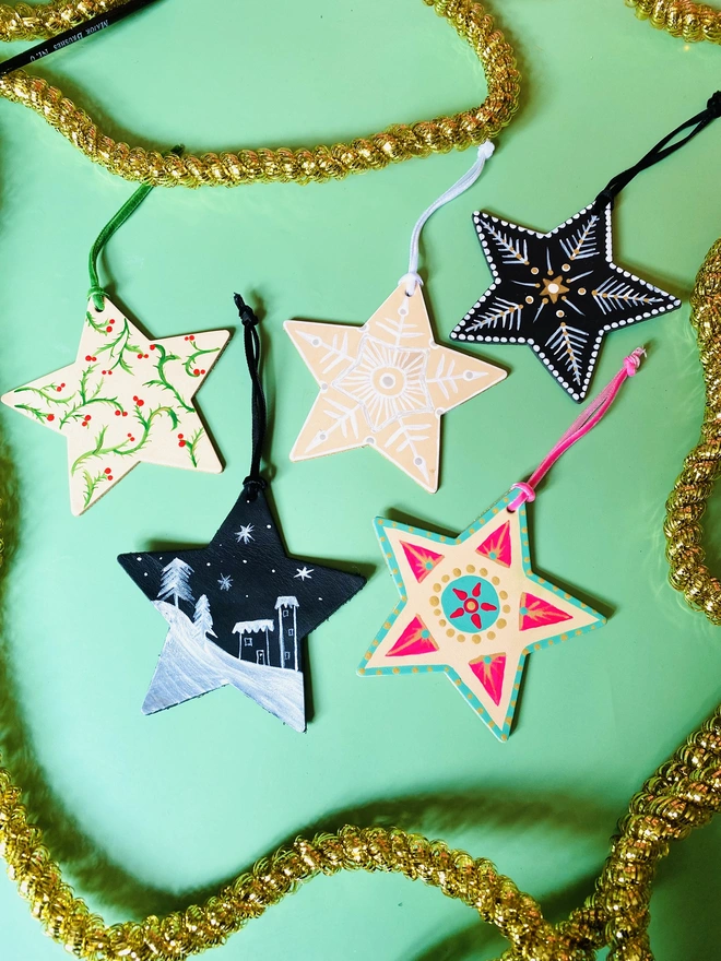hand painted star decoration