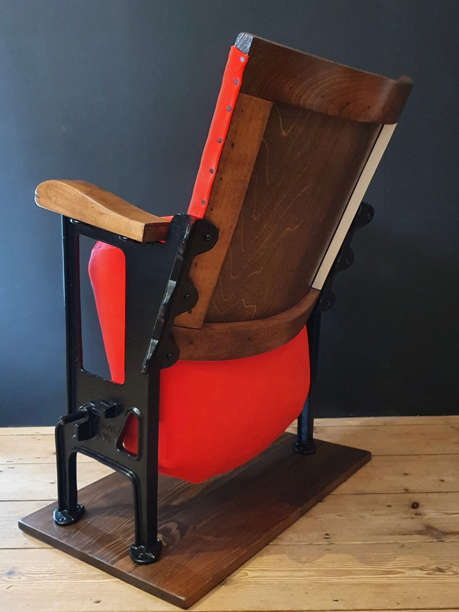 red fabric vintage cinema seat