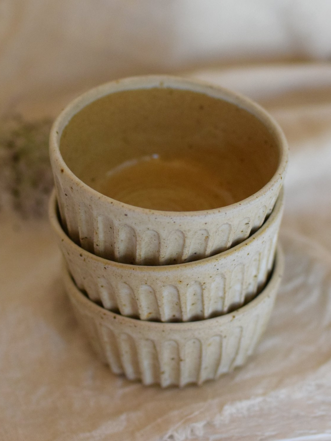 stoneware textured snack bowl