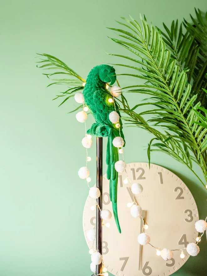 white pom pom fairy lights with white led lights 