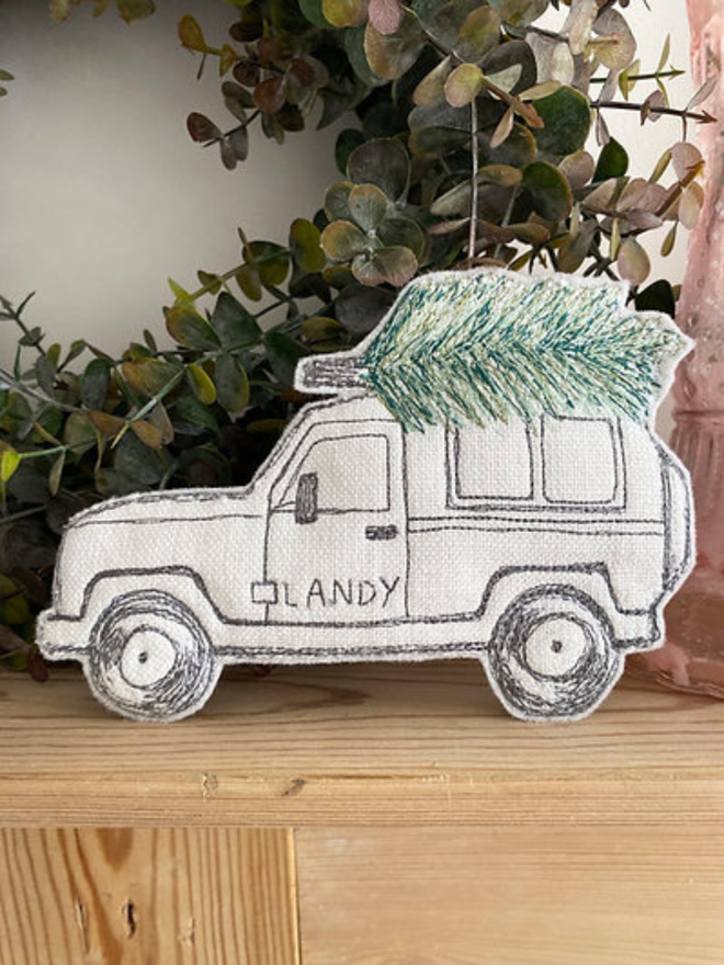 Christmas land rover decoration