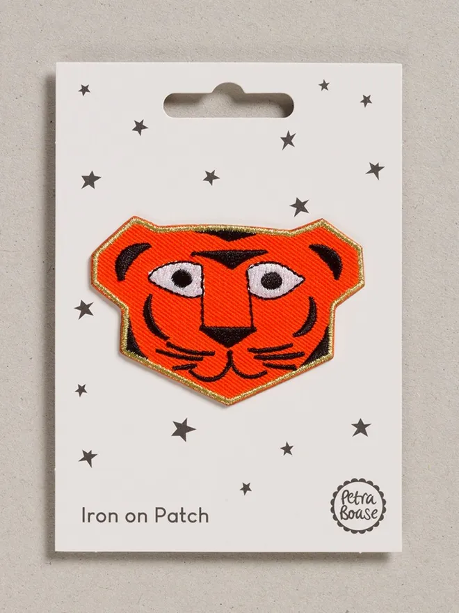 Tiger embroidered fabric iton on patch applique