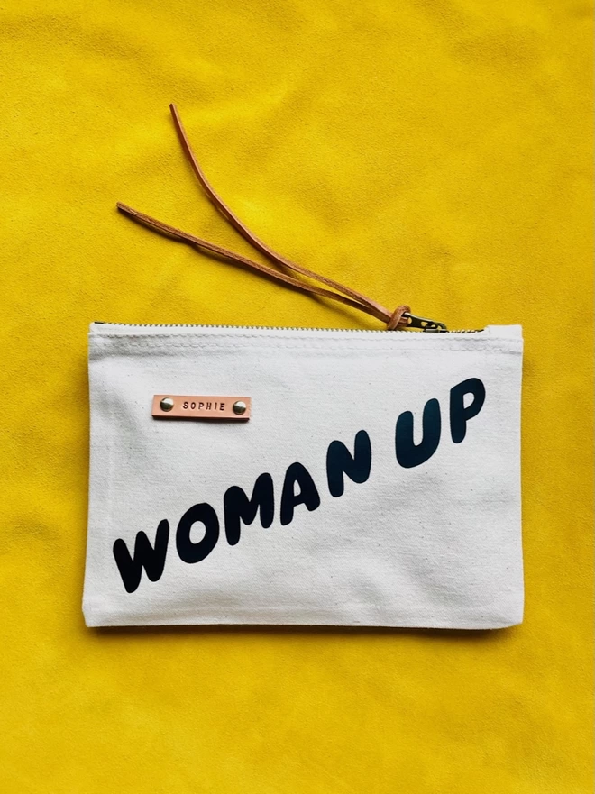 woman up pouch front