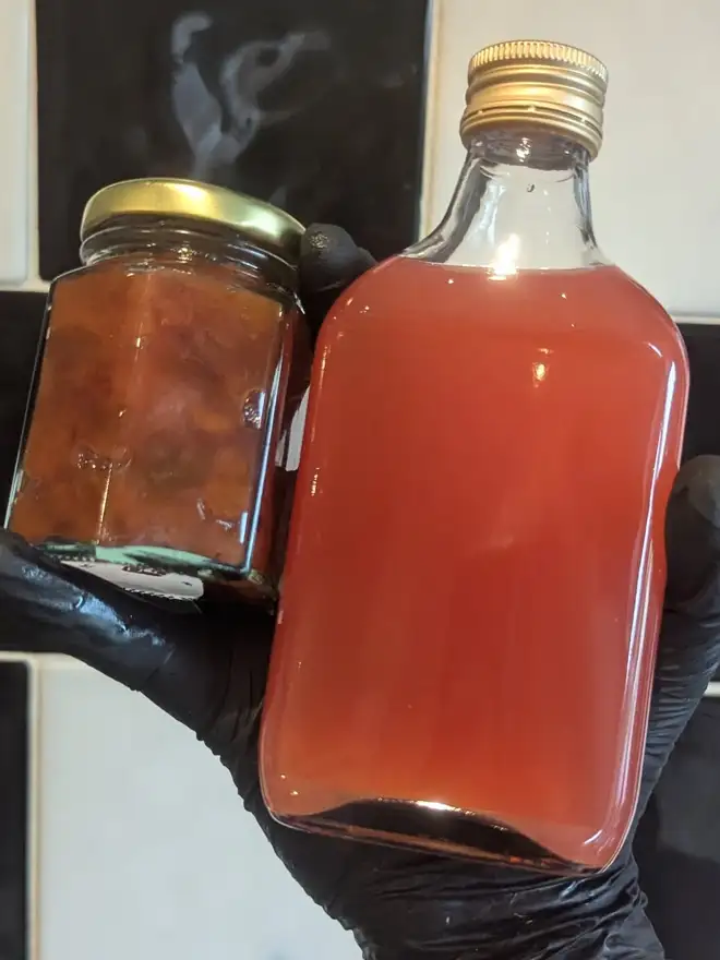 rhubarb cordial juice bottle