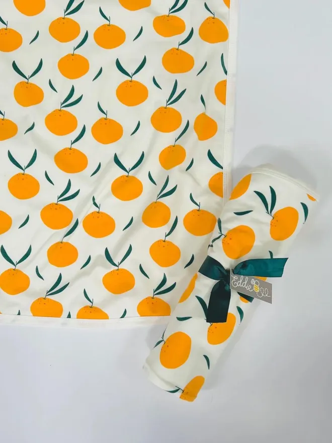 Cream 'Clementine Grove' Organic Cotton Baby Cot Blanket