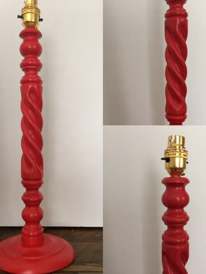 Gloss Wood Lamp Base. 