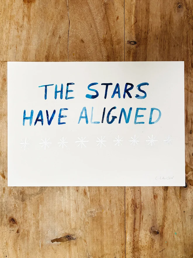 The Stars Have Aligned original artwork in watercolour and ink