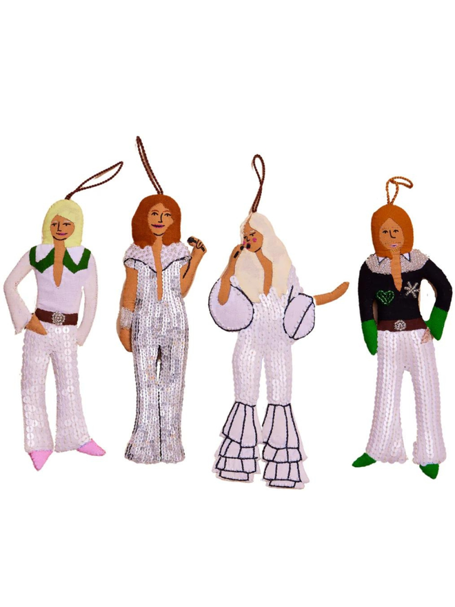 hand stitched abba hanging decoration set