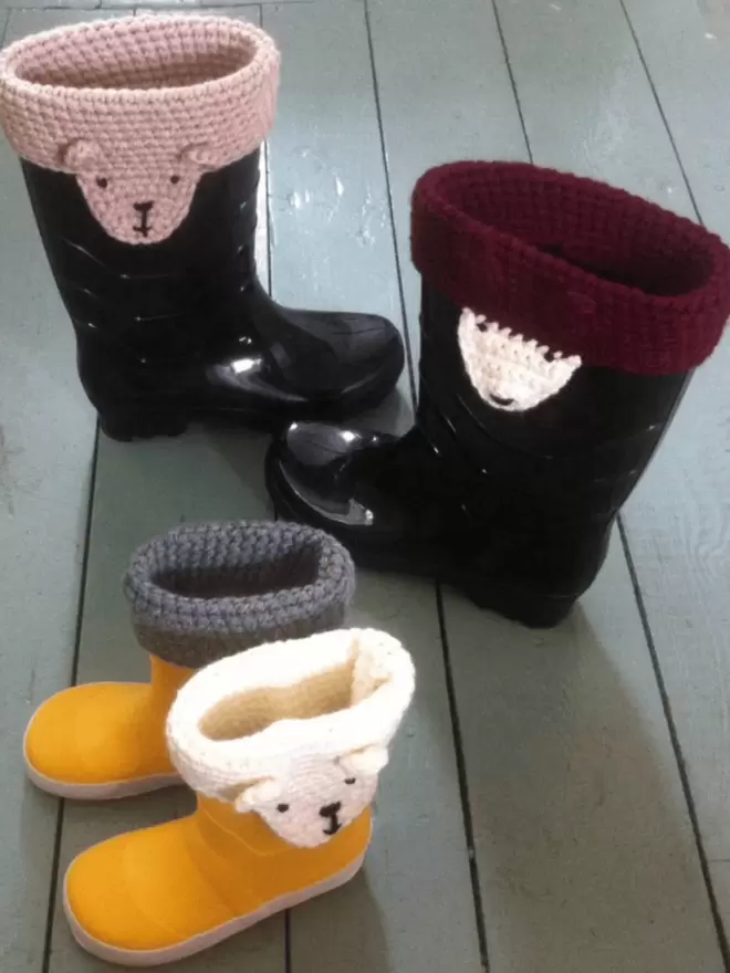 Crocheted Animal Boot Cuffs