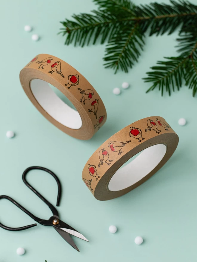 Christmas Robin Kraft Paper Tape