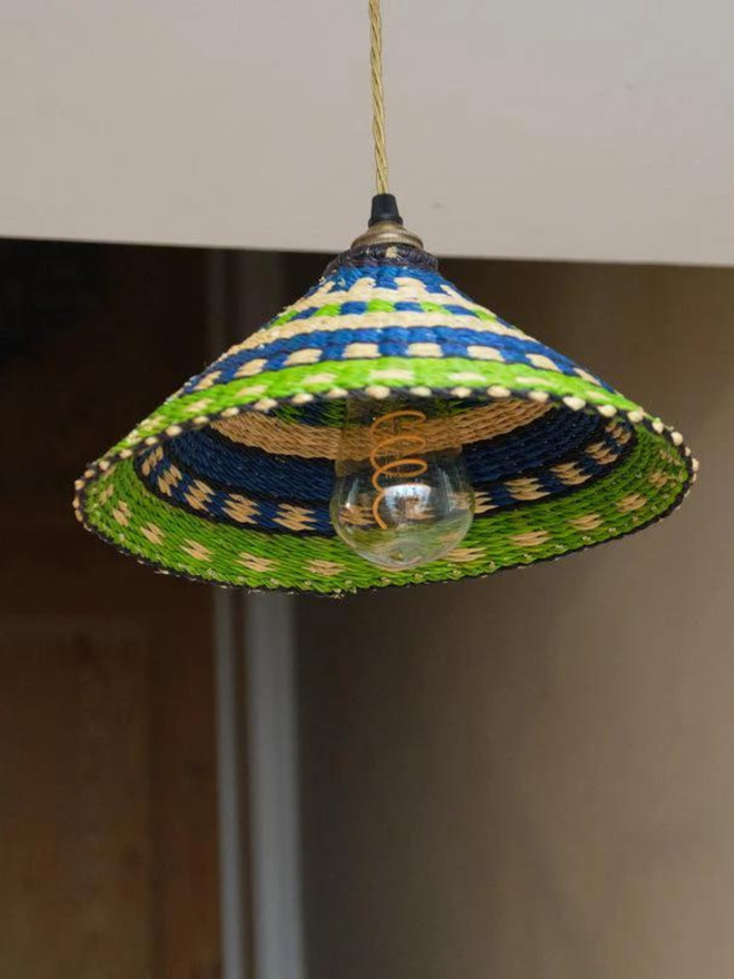 Ghanaian Woven Lightshade 'Forest'