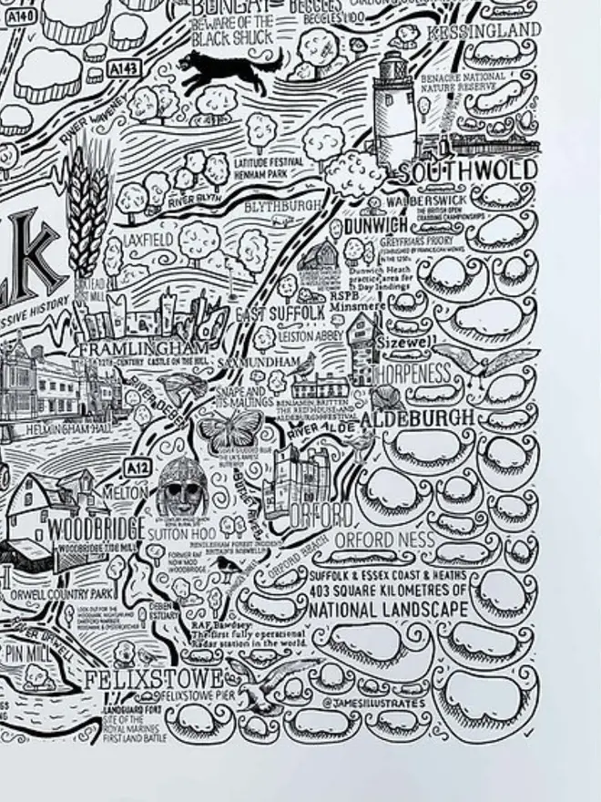 Suffolk Poster Wall Art Bottom Right