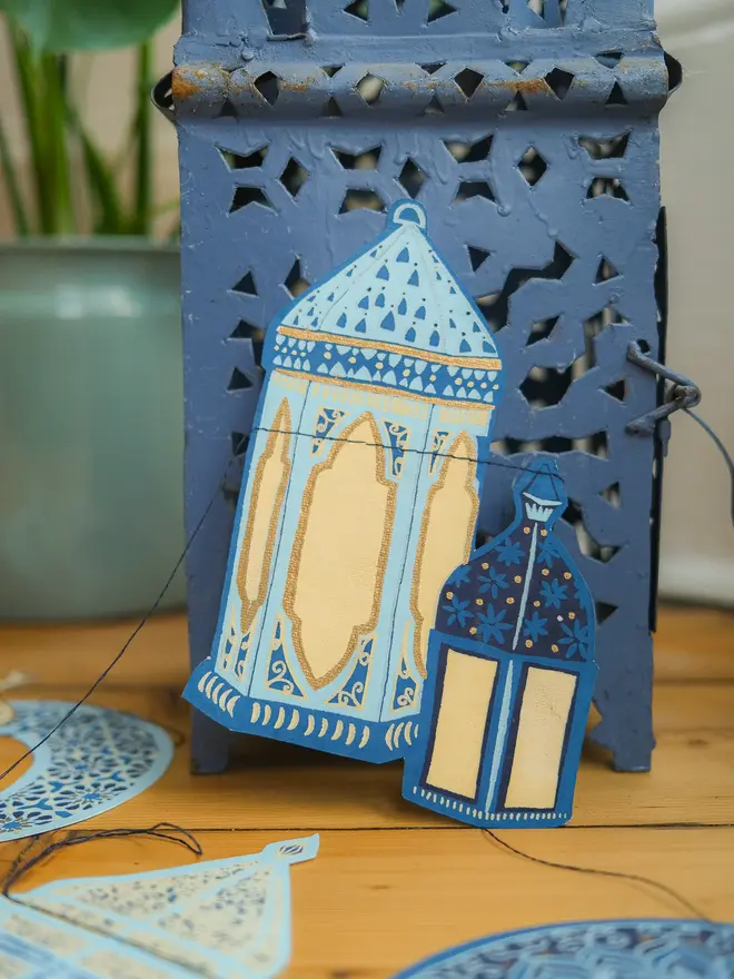 eid mubarak paper sewn garland