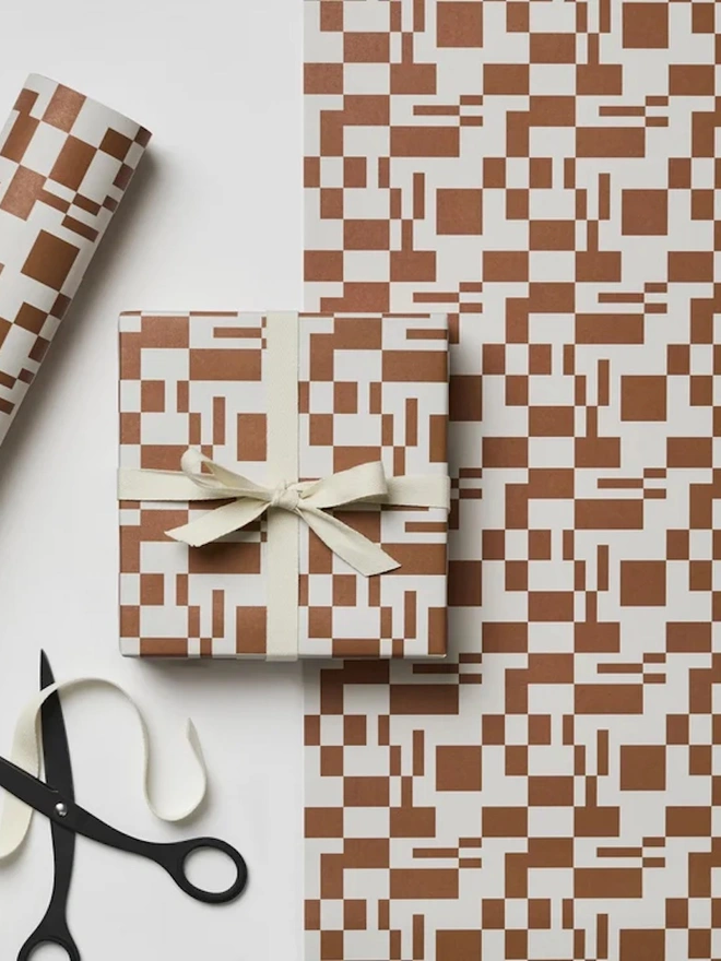 Cinnamon Missmatch Tile Gift Wrapping Paper