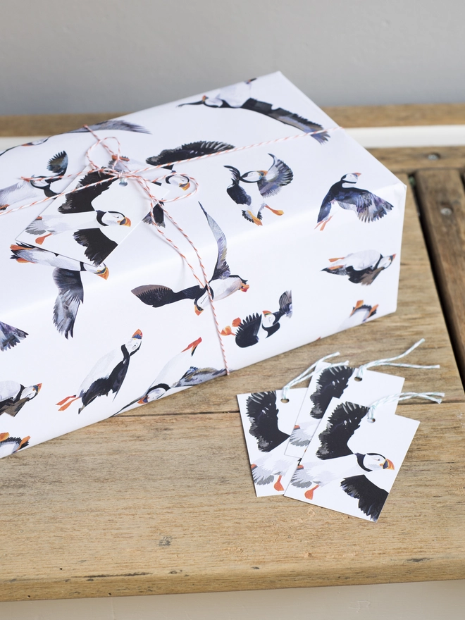 Puffin Parade Wrapping Paper