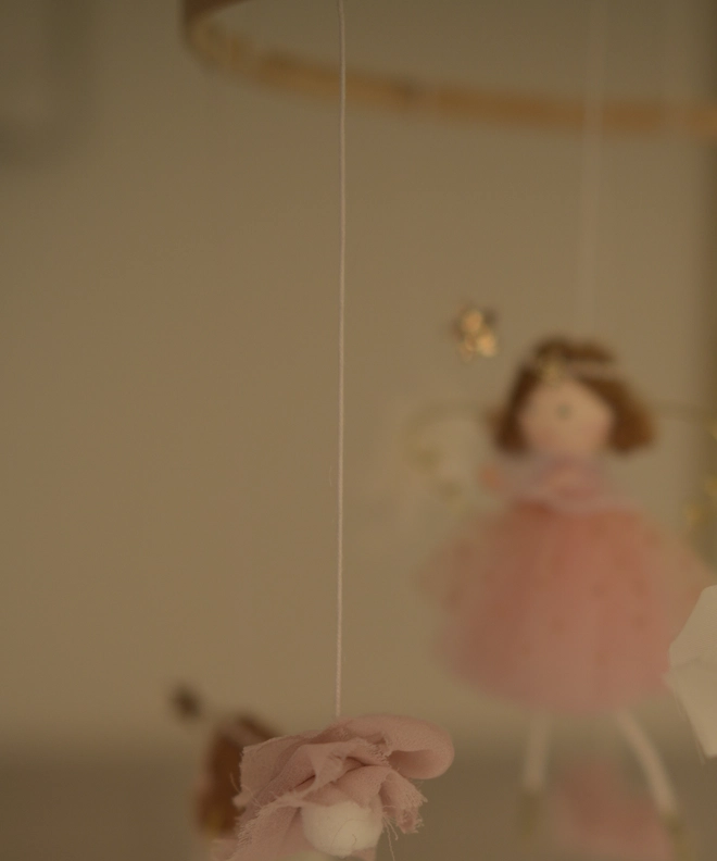 Felt fairy mobile, fairy mobile, crib mobile, nursery décor, baby girl gift, pastel nursery, magical nursery, woodland nursery décor.