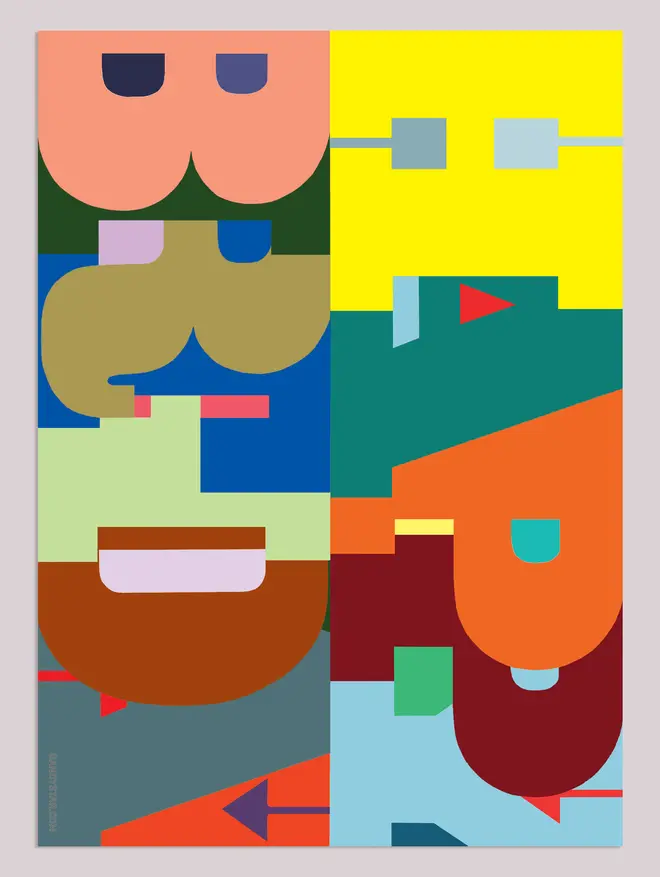 Colour block Happy Birthday wrapping paper