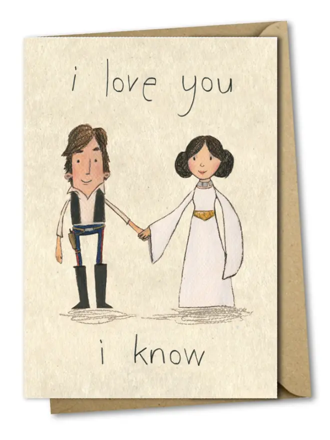 hans leia star wars valentine card