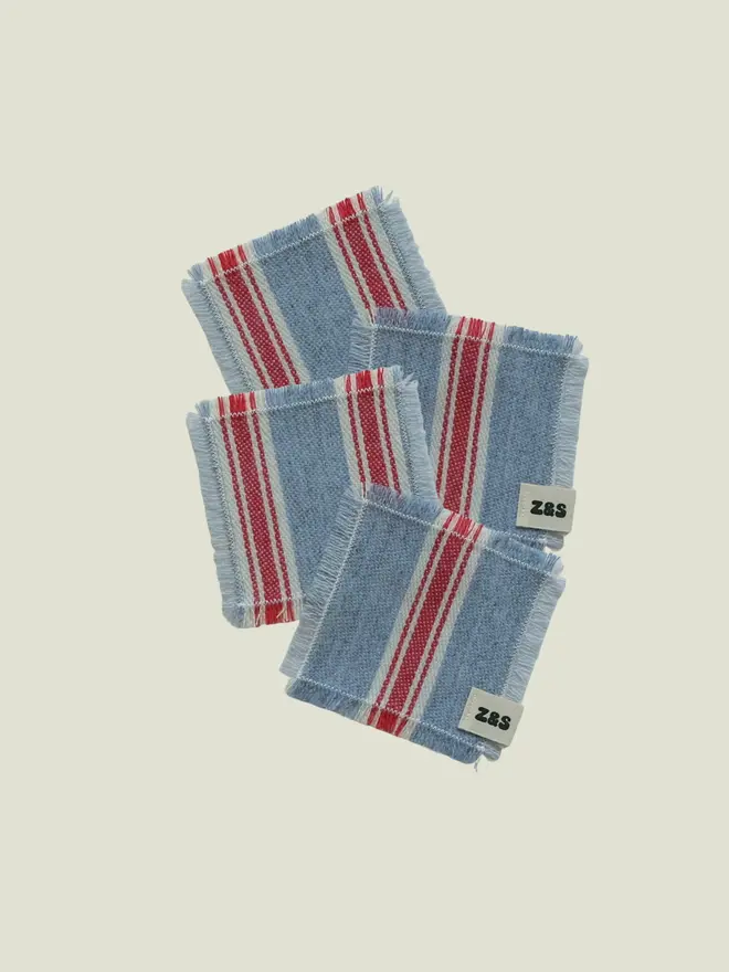 Blue Raspberry Coasters. A set of four coasters.