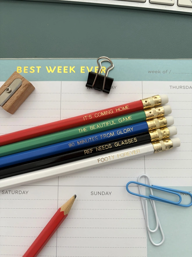 Football Fan HB Pencil Set