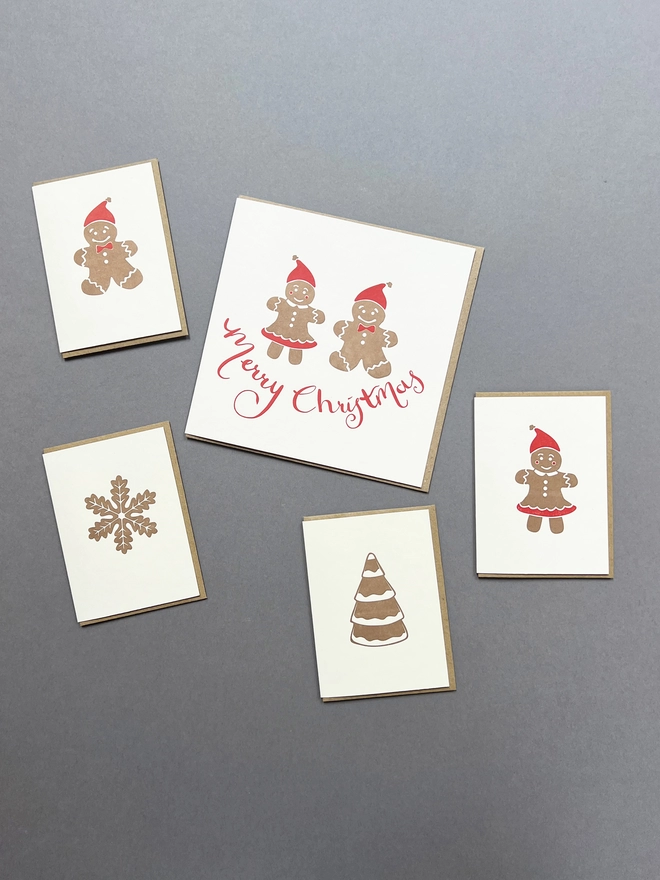 The Gingerbread card collection includes little and big cards