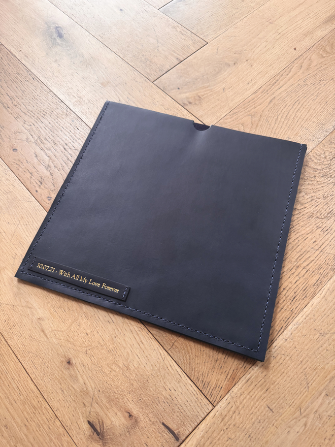 navy vinyl holder with personalisation