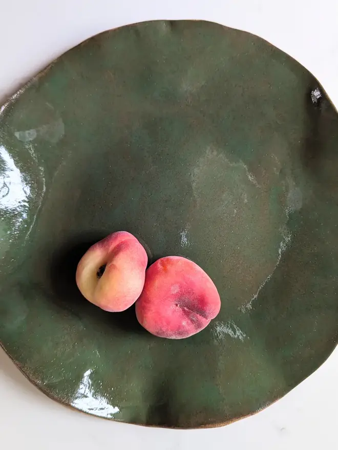 Deep Green Wavy Serving Platter