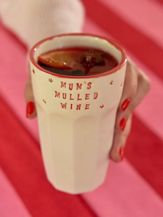 Mum's mulled wine personalised stamped tumbler