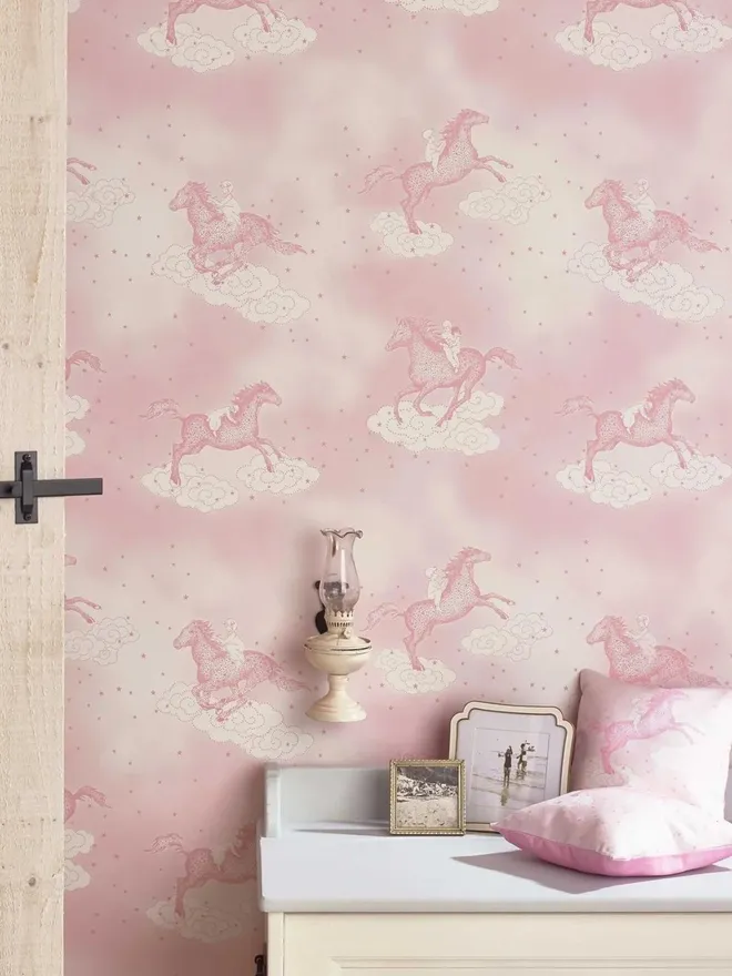 Stardust Horse Wallpaper Pink