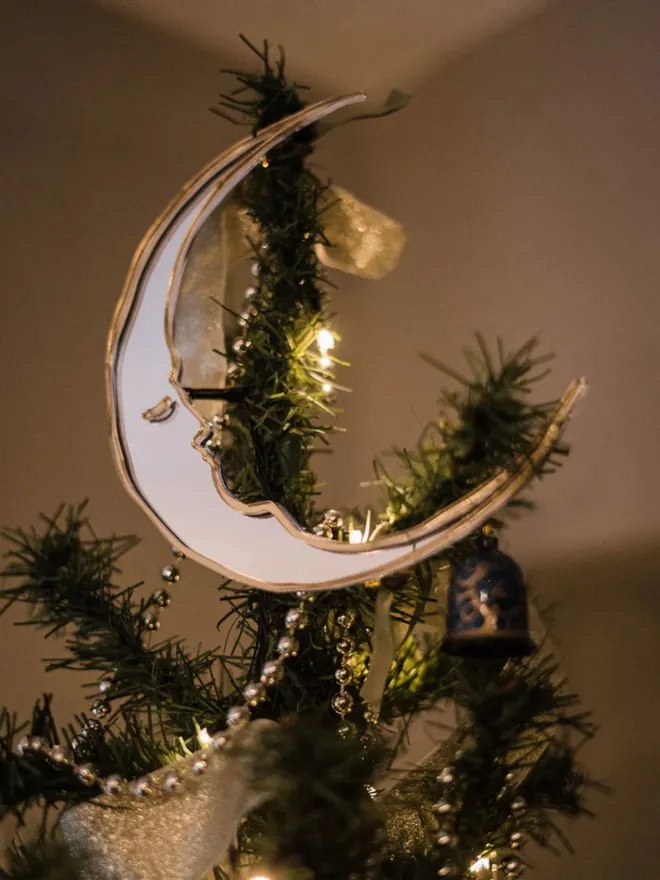 Crescent Moon Christmas Tree Topper