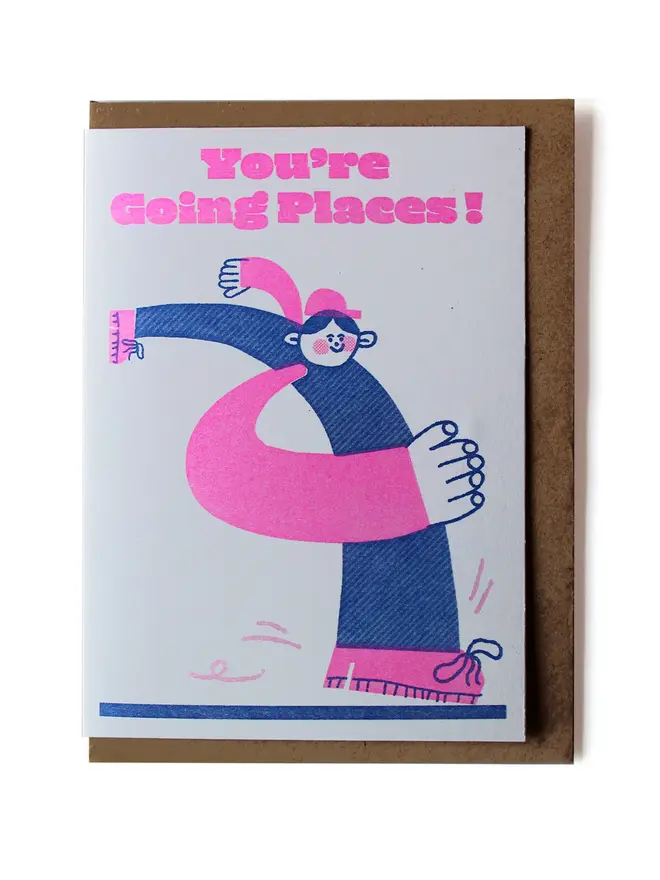 'You're Going Places!' A6 Riso Greetings Card