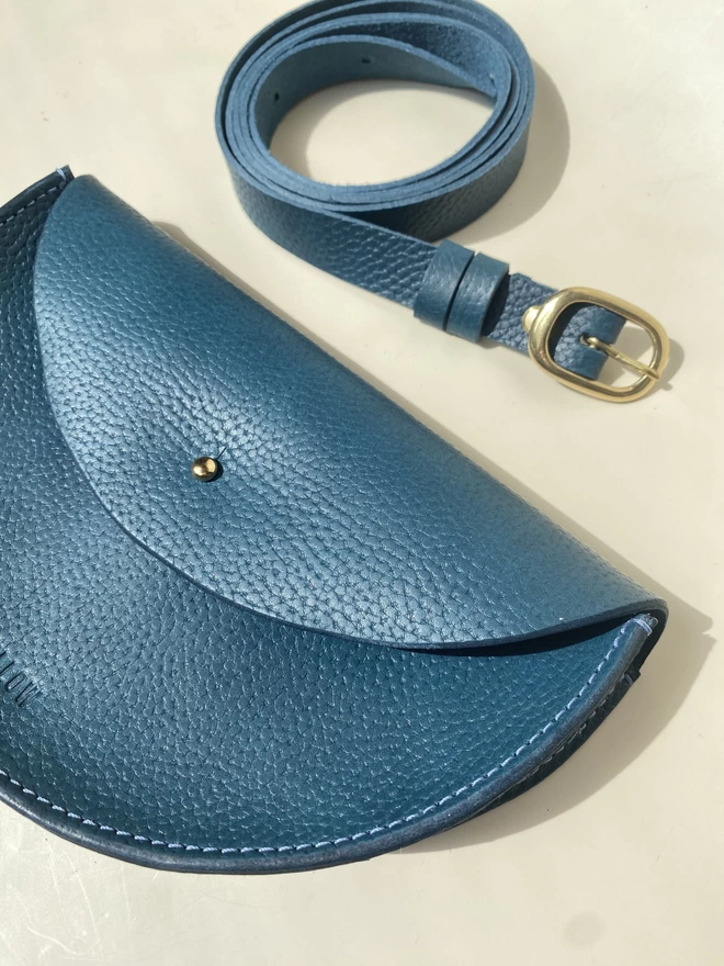 Blue leather bag 