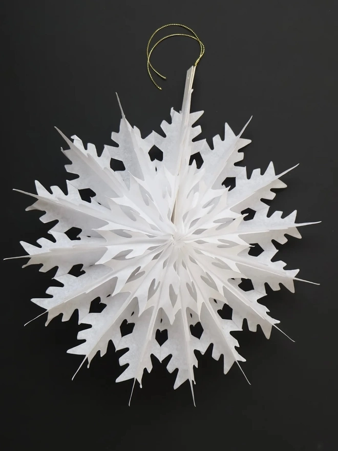 White Paper Snowflake Fans (Pack of 6)