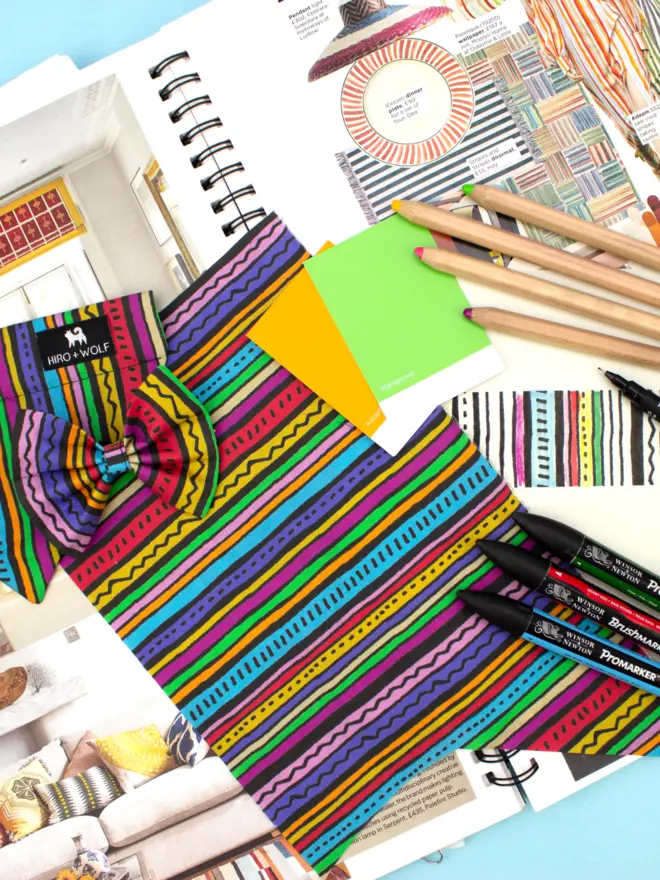 Rainbow stripe design process