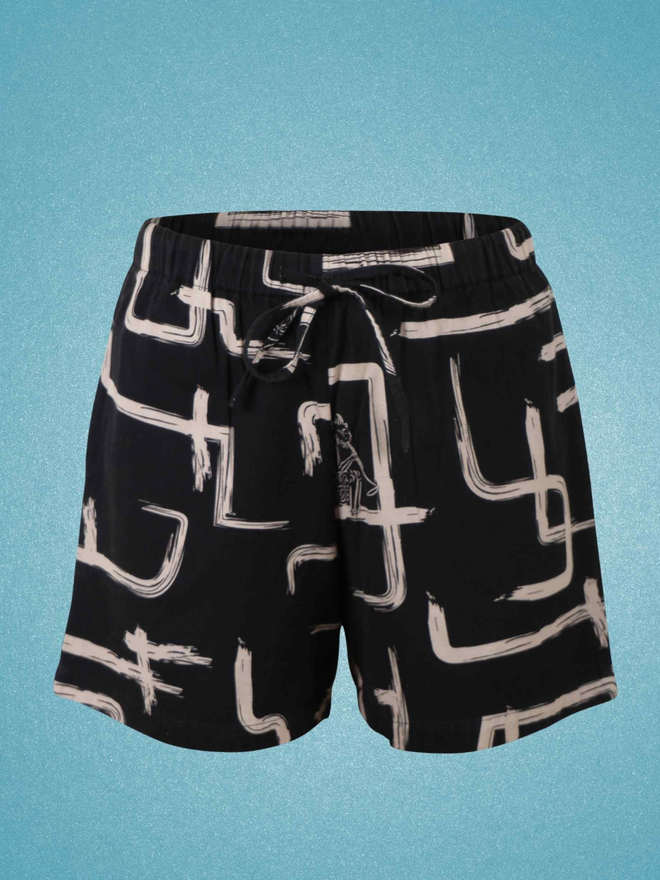 Organic Cotton & Linen Black & White Shorts