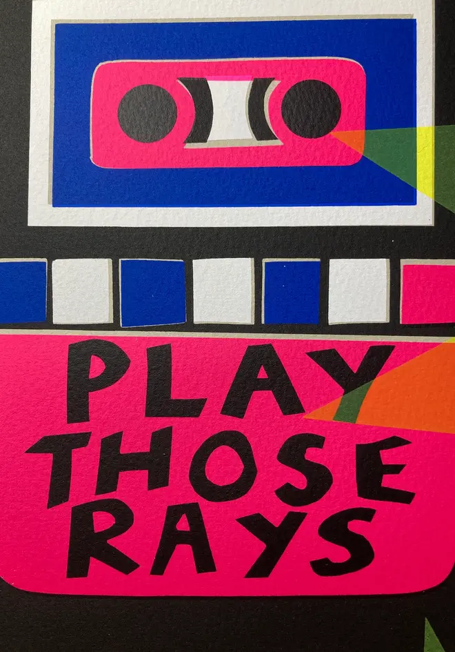 'Sunshine In Stereo' Screenprint, a colourful stereo screenprint. 