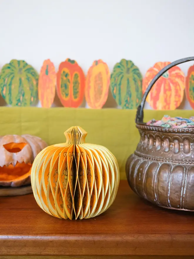 Pumpkin Honeycomb Ornament (Set Of 6)