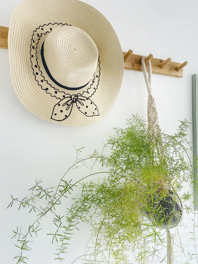 Polka Dot Bandana Scarf Embroidered Sun Hat