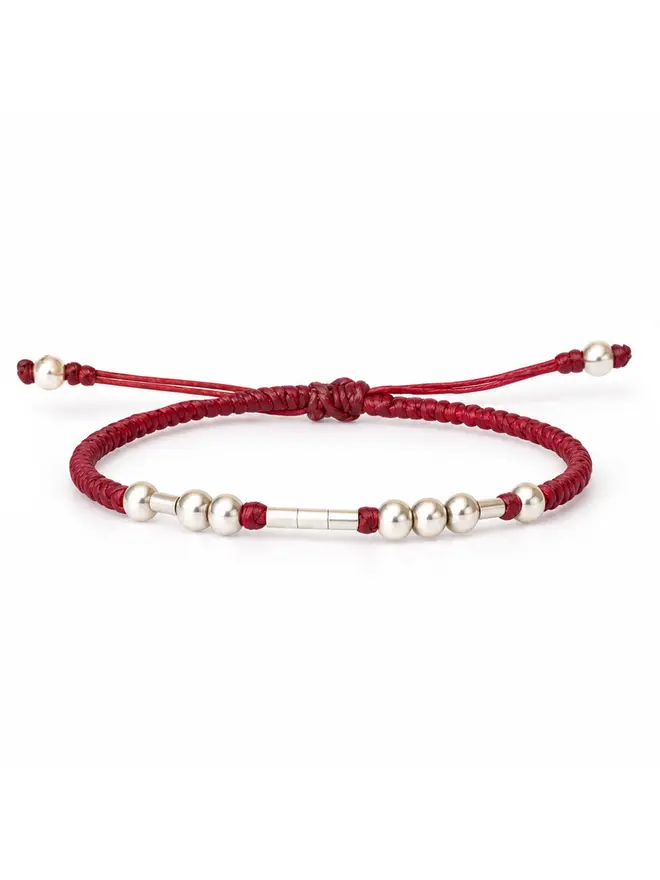 morse code bracelet in red colour made for women