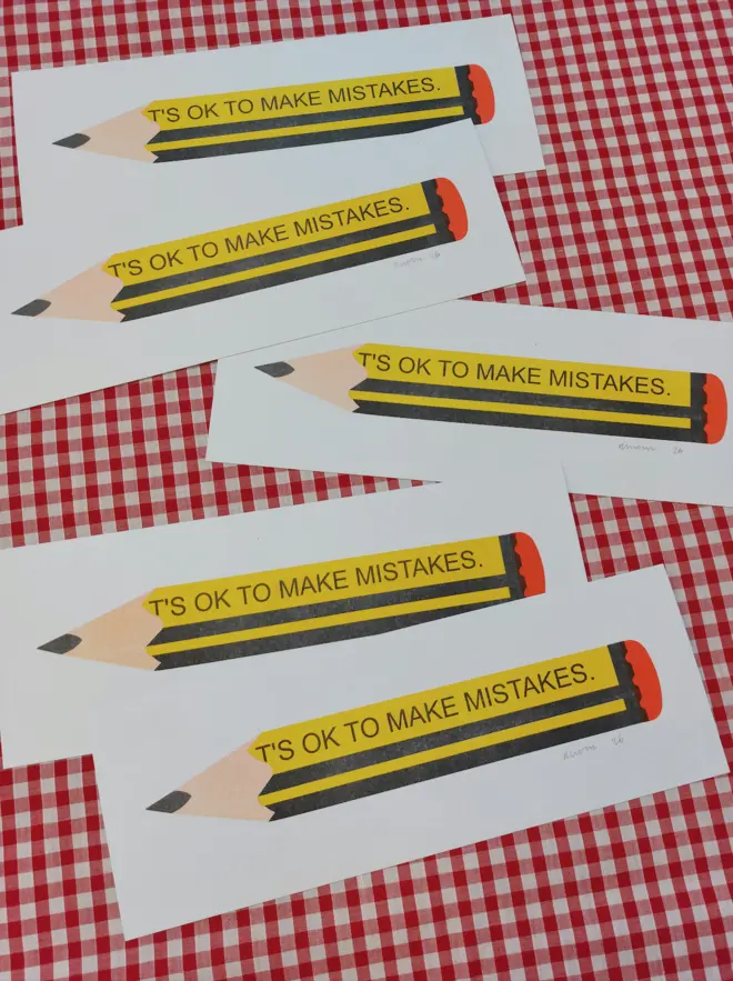 Yellow Pencil Risograph Print