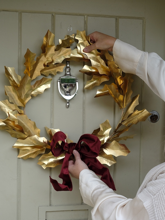 Christmas Brass Holly Wreath