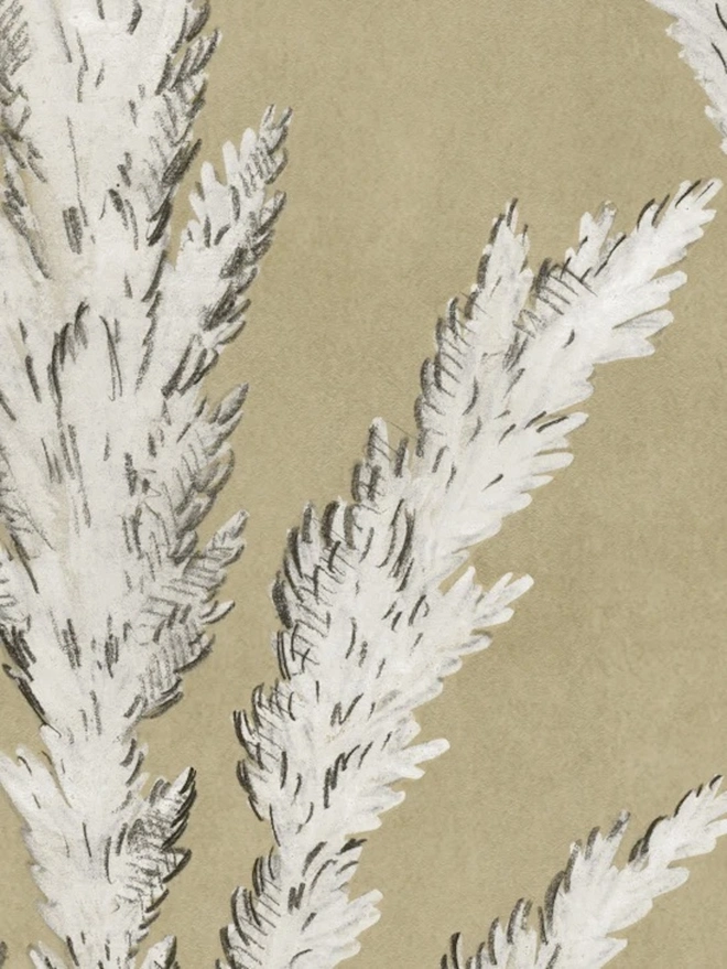 Pampas In Gold Wallpaper