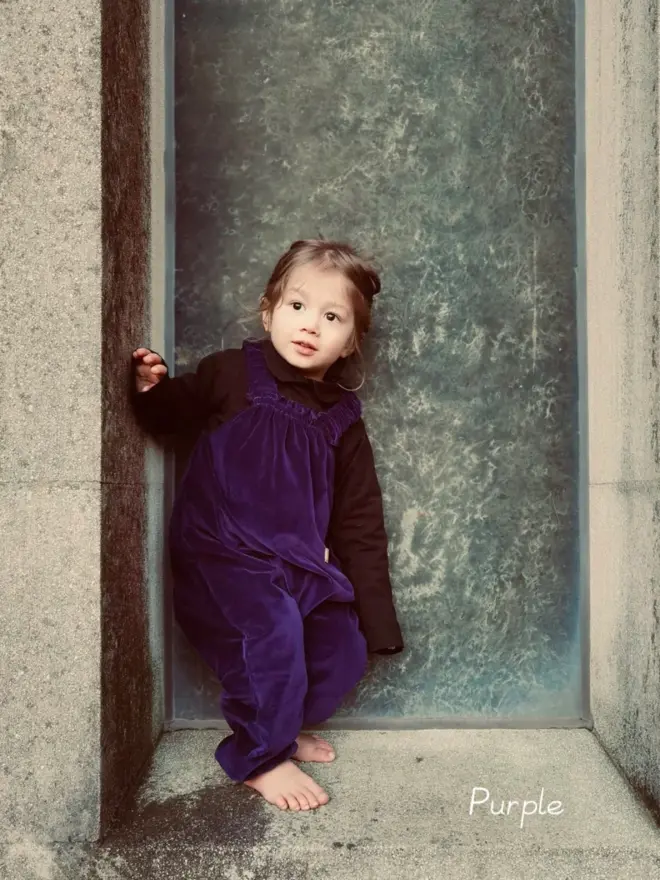 velvet dungarees purple