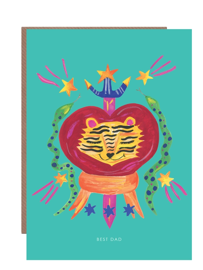 dad fathers day tiger card