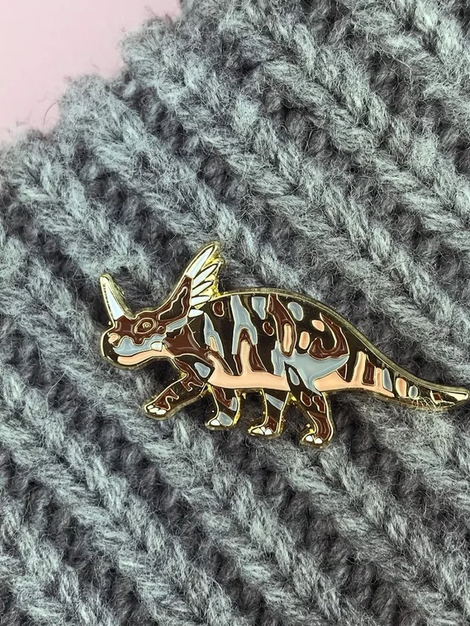 Styracosaurus Dinosaur Enamel Pin Badge