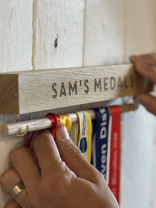sams medals display wall hanging