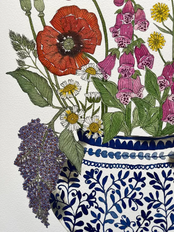 'Flowers From A Summer's Walk' A4 Giclee Art Print