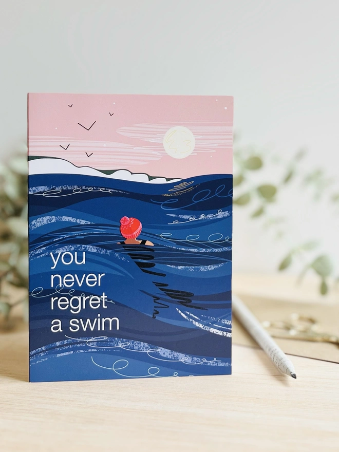 'You Never Regret A Swim' Wild Swimming Card