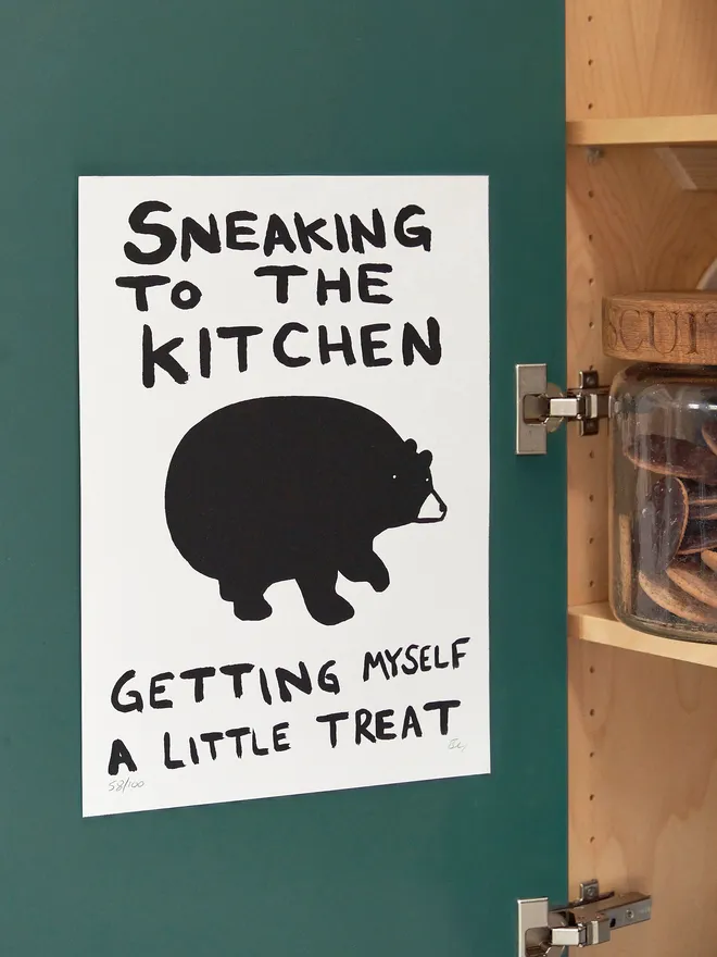 Sneaking to the kitchen Print 