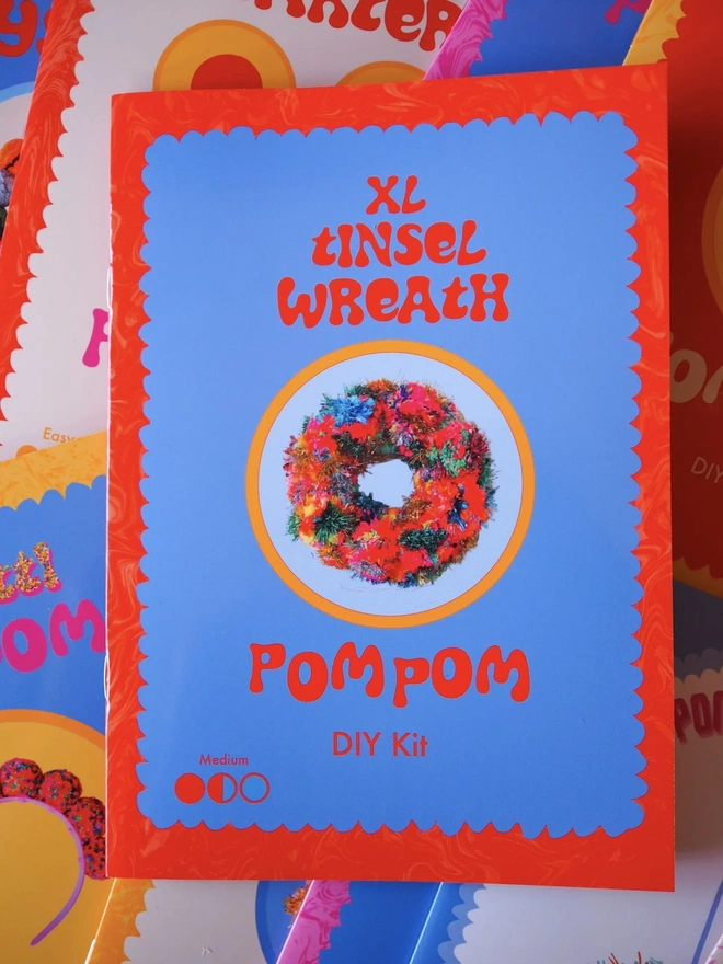 XL Tinsel Pom Pom Wreath Kit 